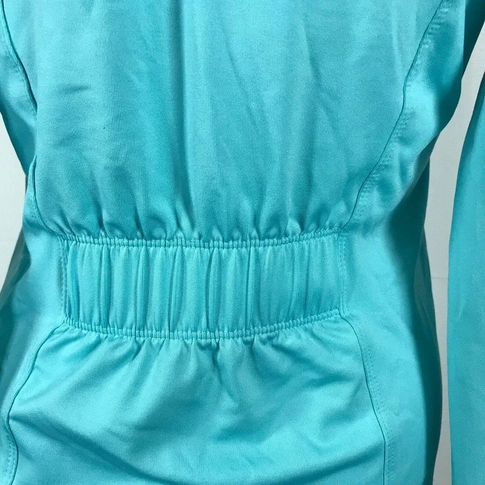 Nike Jacket Womens Sz XS Dri-Fit Light Blue Mock Neck Zip Up Athletic‎ Pockets